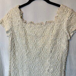 Ivory Flower Patterned Gown